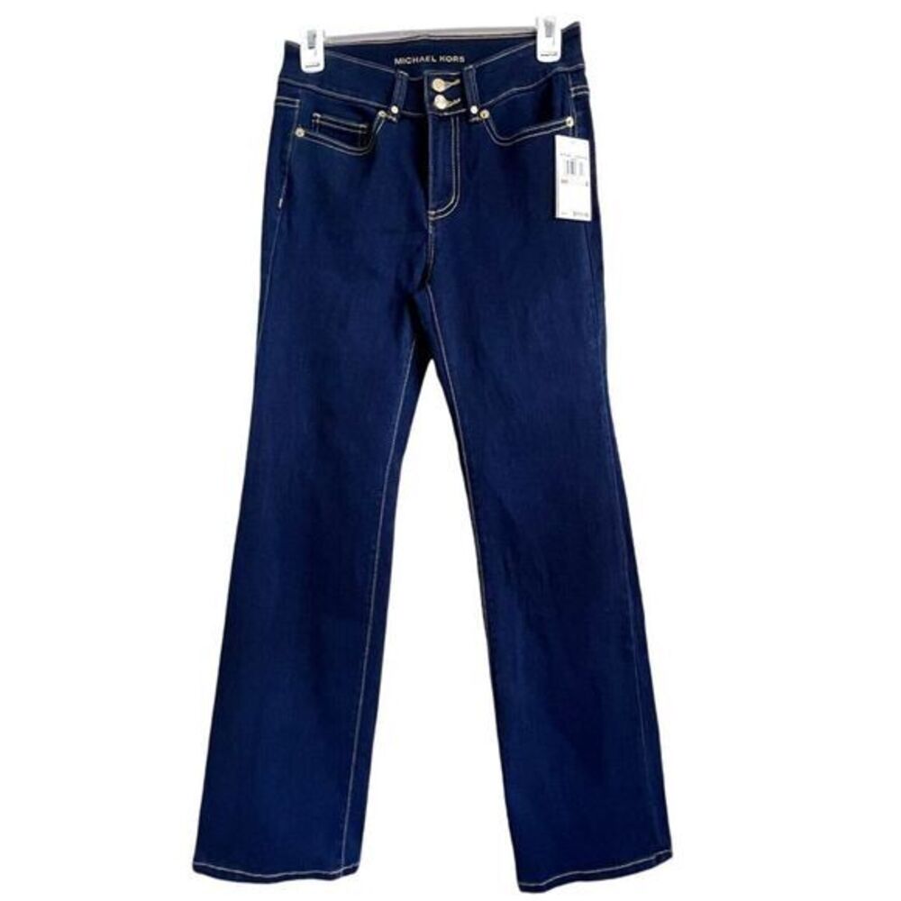 Michael Kors Women's High Waist Basics Straight‎ Jeans Size 2 Overdyed Indigo